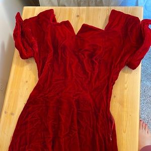 Red velvet dress